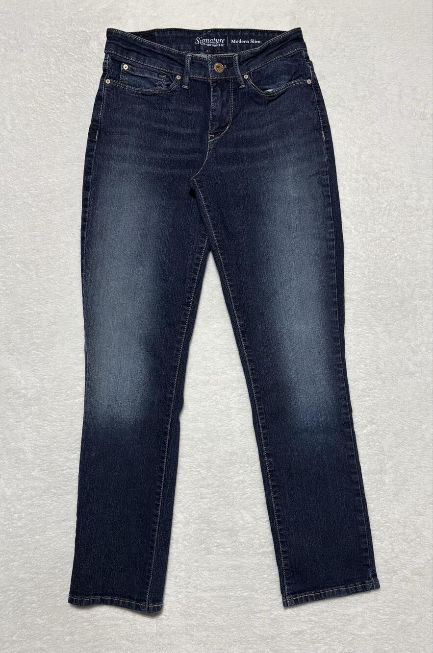 Signature By Levi Strauss Jeans Womens 4 Blue Modern Slim Straight Stretch Denim